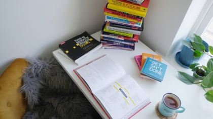 Photo Textbook pile