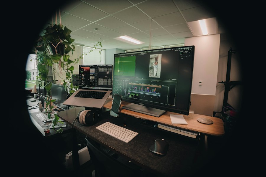 Photo dual monitor workspace coding writing optimization